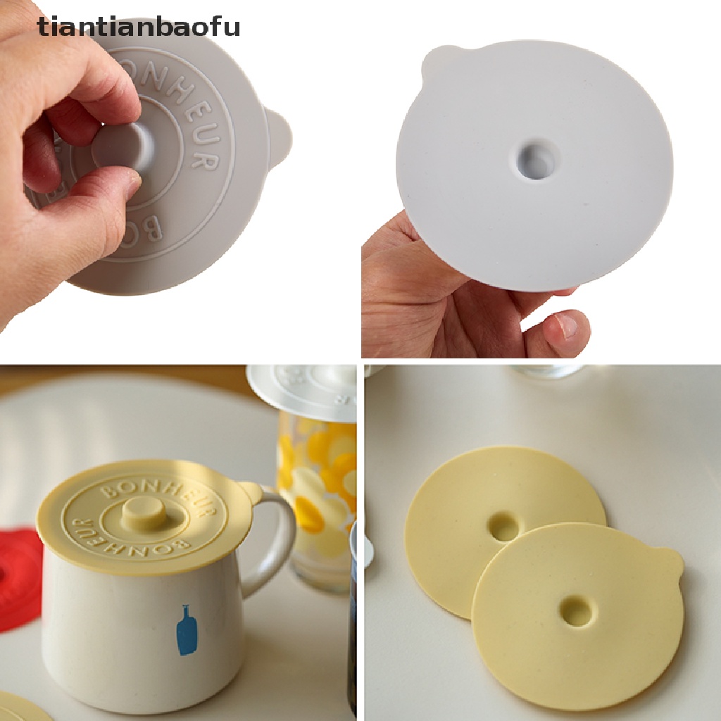 [tiantianbaofu] 1x Tutup Gelas Silikon Glass Drink Cover Lid Mug Kopi Anti Debu Butik Universal