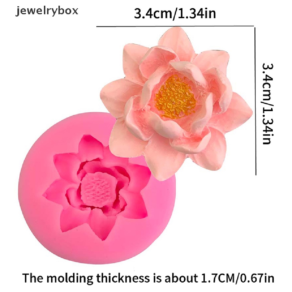 [jewelrybox] 1pc Cetakan Silikon Bentuk Lotus DIY Pastry Cupcake Sabun Coklat Bakeware Mold Butik