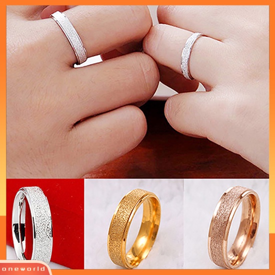 Perhiasan Cincin Hadiah Pernikahan Couple Baja Antikarat Matte