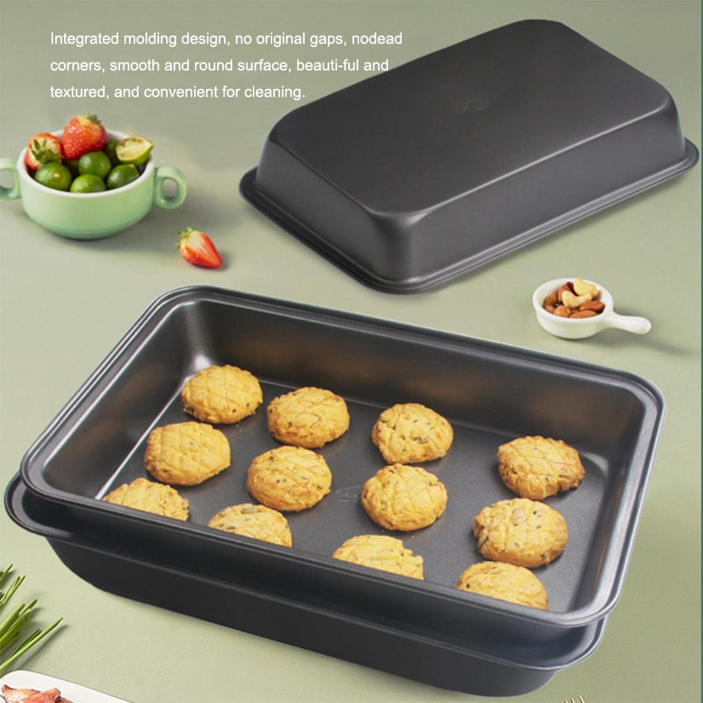 Cetakan Kue Baja Karbon Anti Lengket Dalam Bentuk Persegi Panjang Roti Cookies Loaf Baking Tray Microwave Oven Bakeware