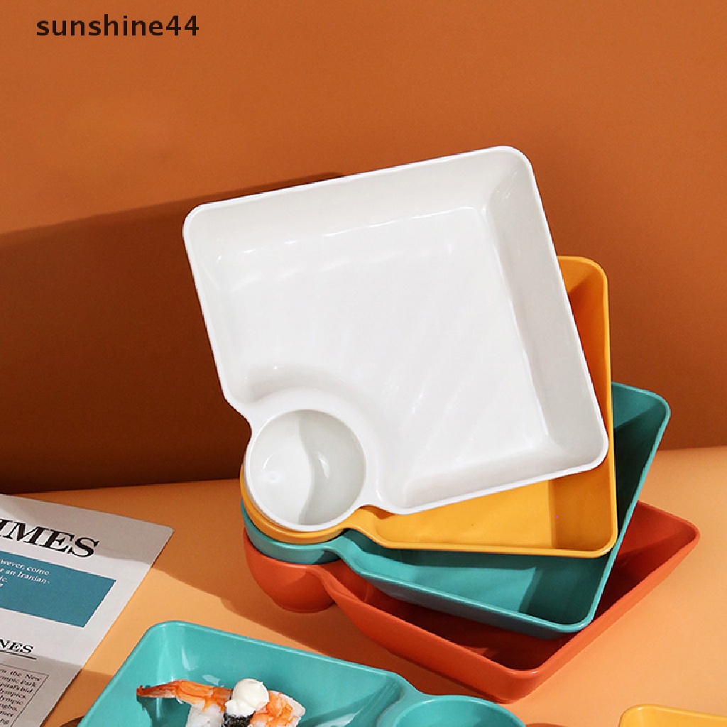 Sunshine Piring Pangsit Persegi Dengan gar Sauce Dish Space Snack Platter ID