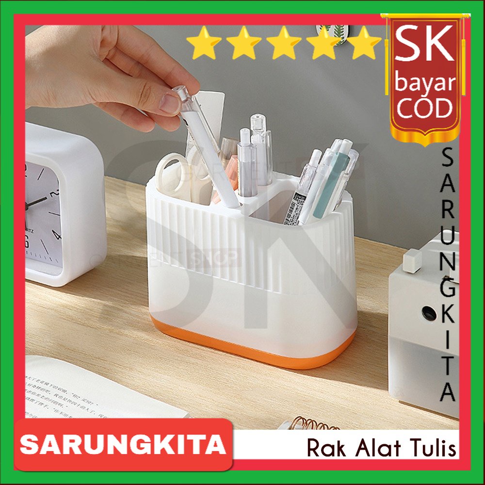 

Desktop Storage Organizer Stationery Tempat Kotak Pensil Bulpen Meja Kerja Belajar Lucu Stiker Kelinci dan Beruang SARUNGKITA