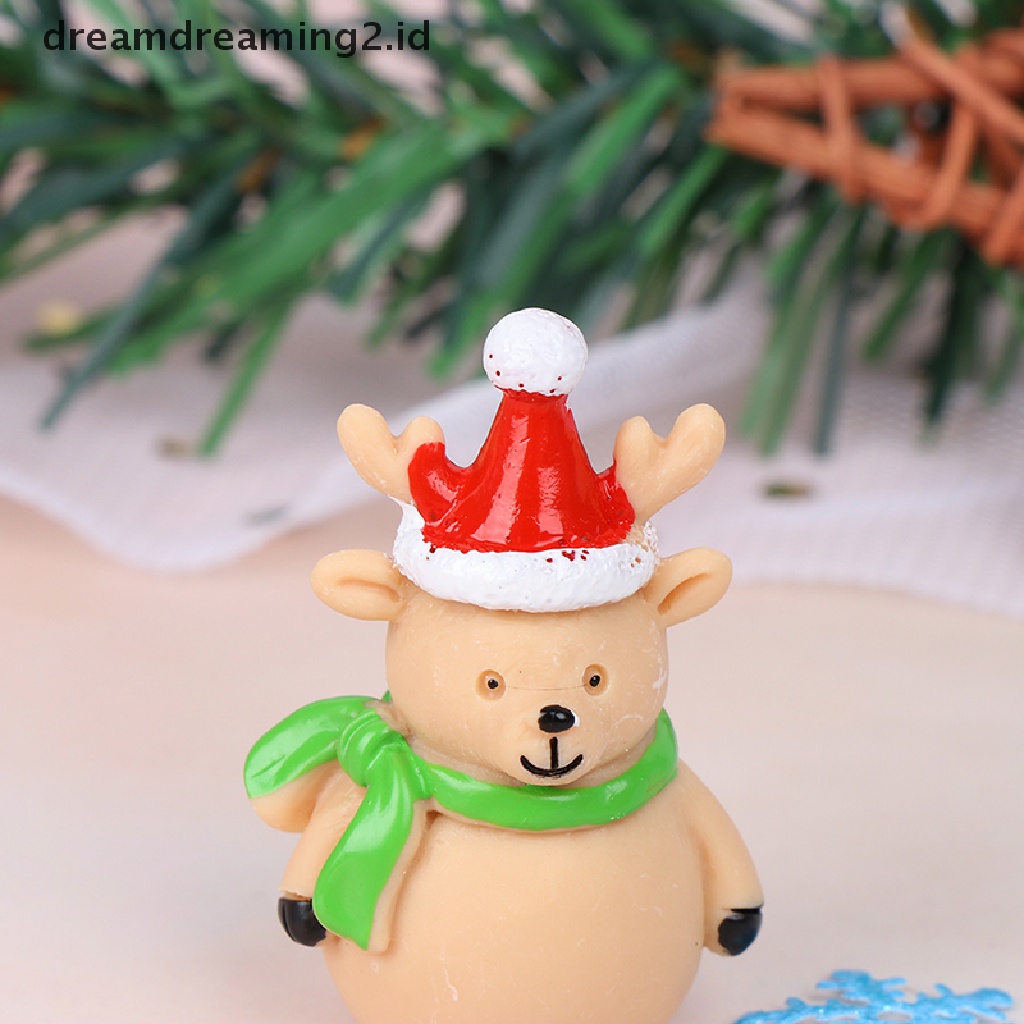 (hot) Patung Hadiah Pohon Natal Snowman Santa Claus Peri Taman Miniatur Kerajinan//