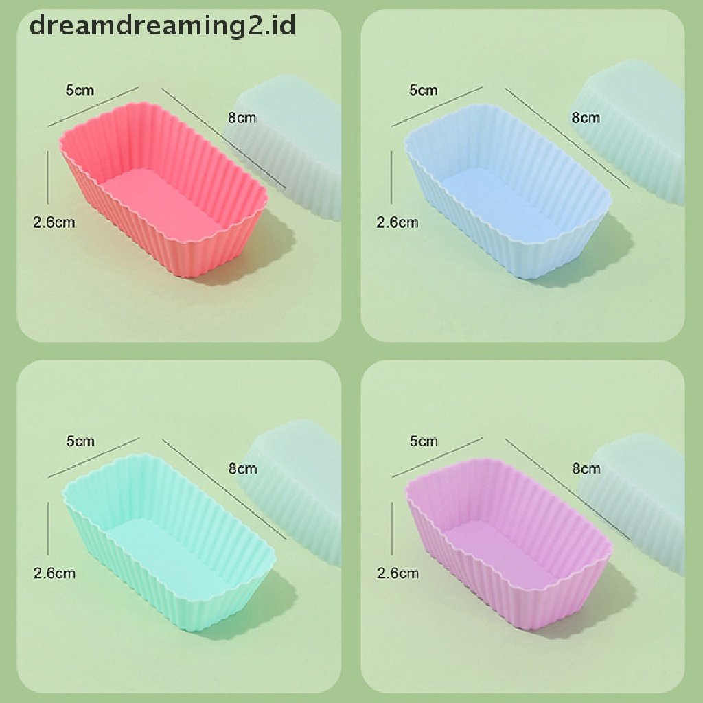 (hot) 1/4pcs Silikon Persegi Panjang Reusable Cake Jelly Cetakan Kue Alat Dapur//