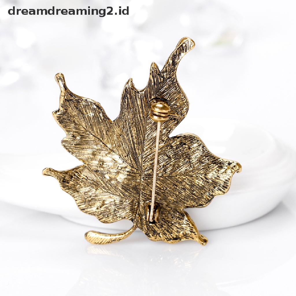 (hot) Colorful Maple Leaf Bros Pin Kerah Dekorasi Lencana Korsase Wanita Perhiasan//