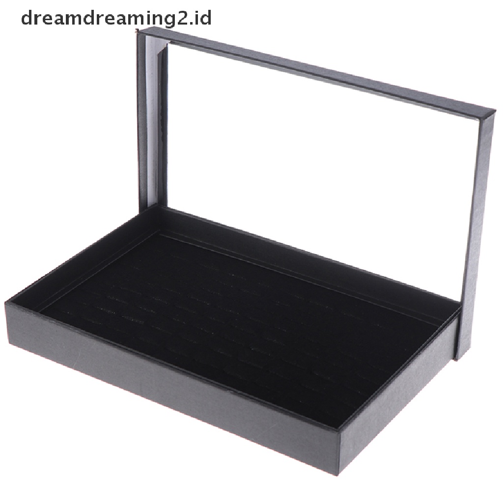 (hot) 100cincin Lady Kotak Penyimpanan Display Perhiasan Case Tray Show Organizer Holder Hitam#  //