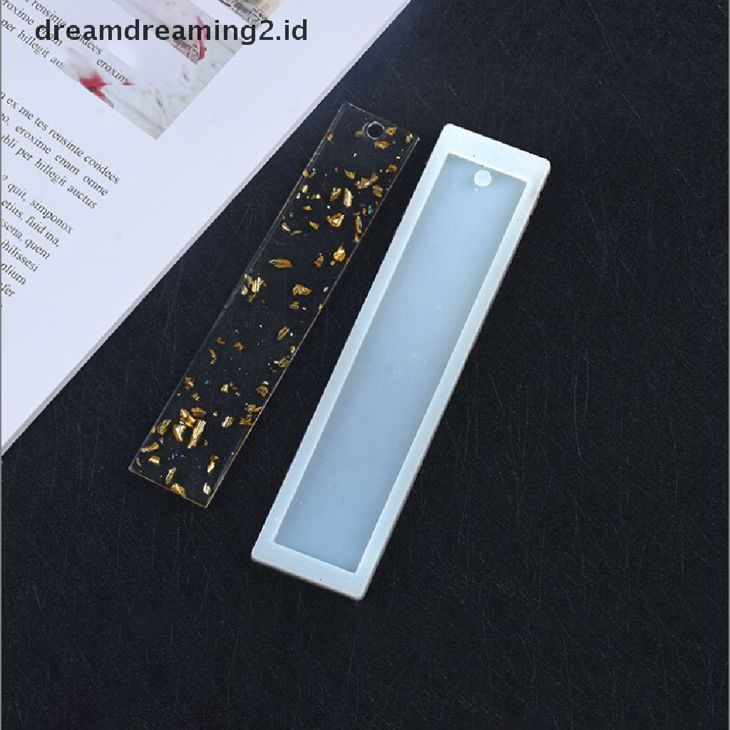 (hot) 3pcs Persegi Panjang Bookmark UV Cetakan Silikon Epoxy Resin Mold DIY Membuat Kerajinan Tangan//