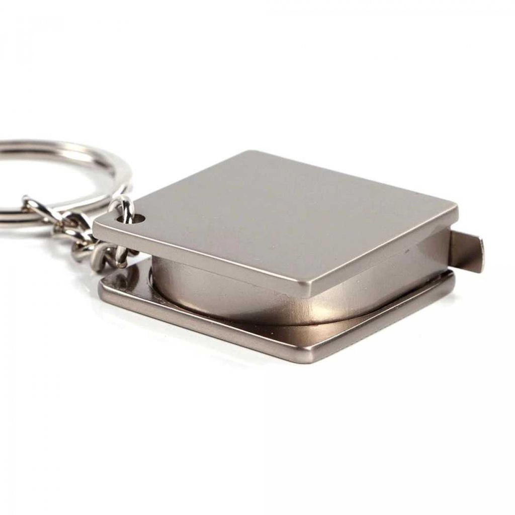 Gantungan Kunci Model Meteran Retractable Stainless Steel 70-80 CM