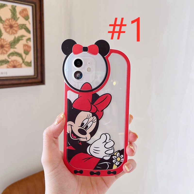 IPHONE Pelindung Kamera Lucu Mickey &amp; Minne Soft Case iP Iphone7 8 14+Plus SE 2020 X XR XS Max11 12 13 Pro Max FTD Casing Apple