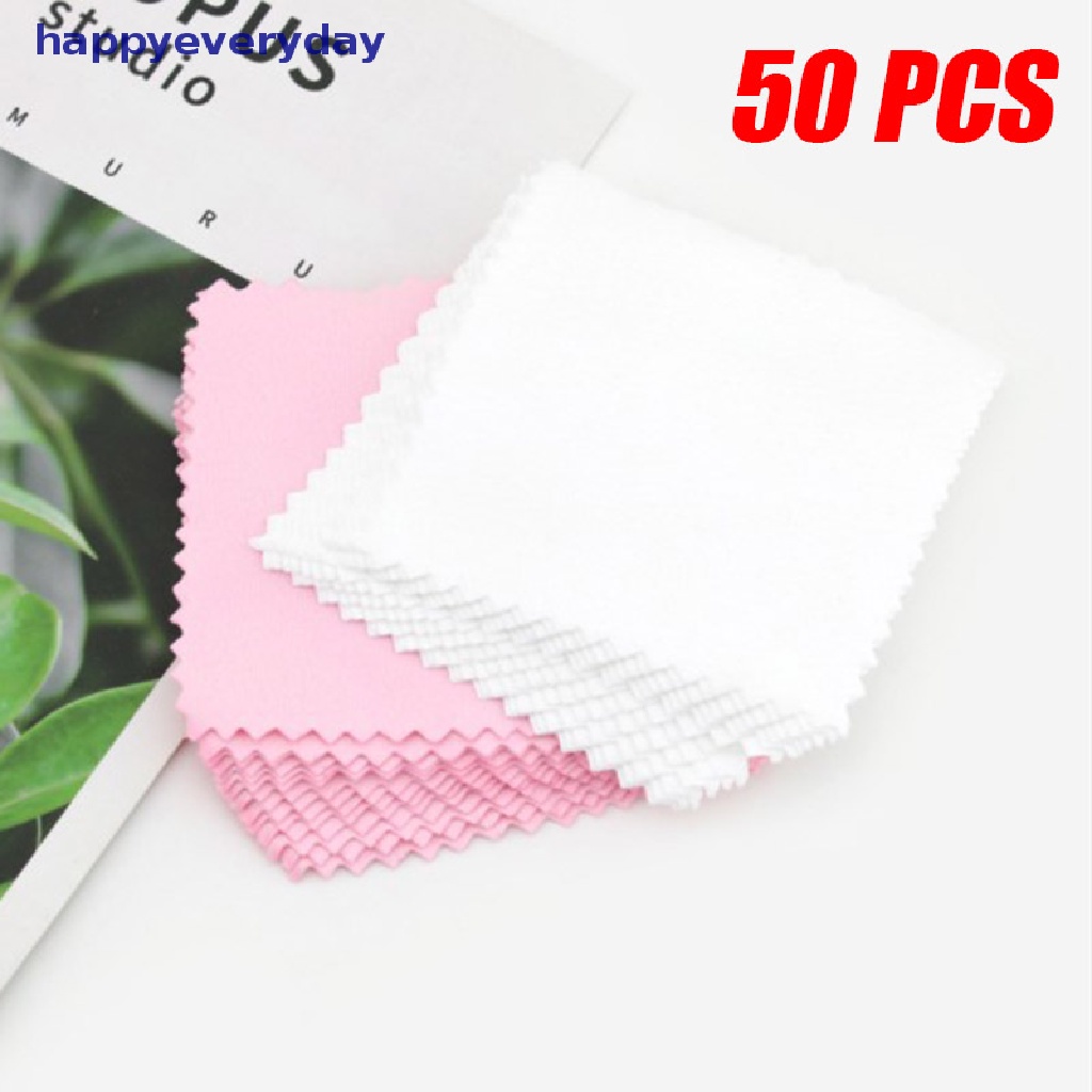 [happy] 50pcs Silver Polishing Cloth Cleaner Kain Pembersih Perhiasan Alat Anti Noda [ID]