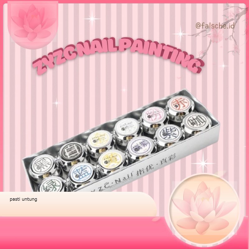 ZYZC NAIL PAINTING SET ISI 12 WARNA NAIL GEL PAINTING KUTEK GEL 10ML