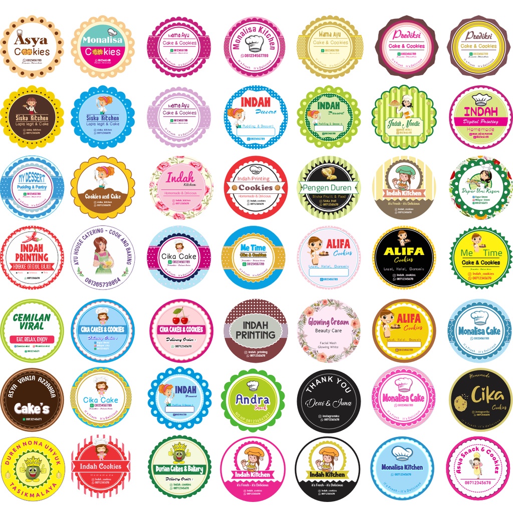 60 Desain Label Makanan CorelDraw v17