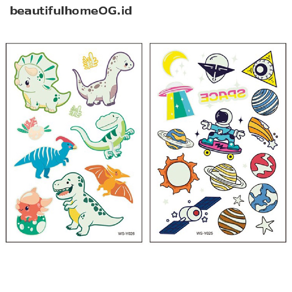 // Kecantikan// Anak-Anak Bercahaya Kartun Tato Sementara Stiker Tahan Air Lampu Malam Bercahaya **