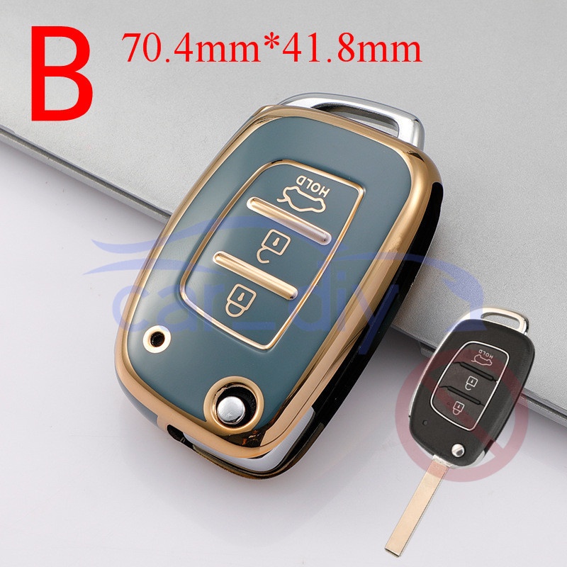 Kasus Kunci TPU Penutup Jarak Jauh Gantungan Untuk Hyundai Accent Verna Celesta Sonata Elantra Tucson Cangkang Pelindung Car Remote Key Case