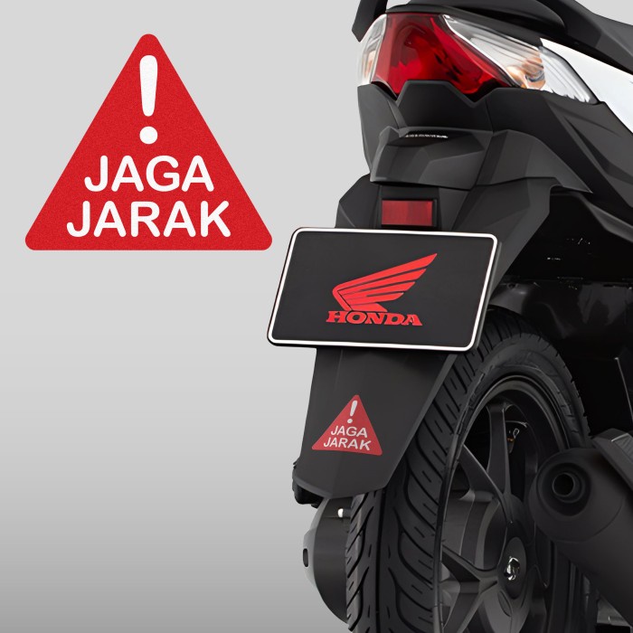 Stiker Sticker Jaga Jarak Spatbor Fender Belakang