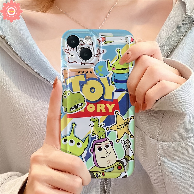 IPHONE Casing Ponsel Toy Story Kartun Yang Indah Kompatibel Untuk Iphone11 7Plus XR 14 13 12 Pro MAX 6 6S Plus X XS MAX Beruang Strawberry Lucu Buzz Lightyear Alien Shockproof Airbag Cases Cover