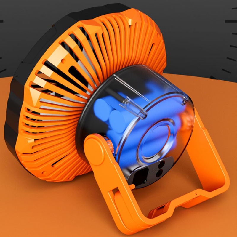 Zzz Kipas Camping Dengan Lampu Portable 4000mAh Fan USB Rechargeable Kipas Outdoor Kipas USB