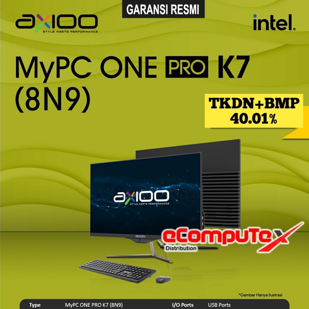 PC AIO AXIOO MYPC ONE PRO K7 (8N9-3) i7-1165G7 8GB 1TB 21.5&quot;FHD WIN10 TKDN GARANSI RESMI