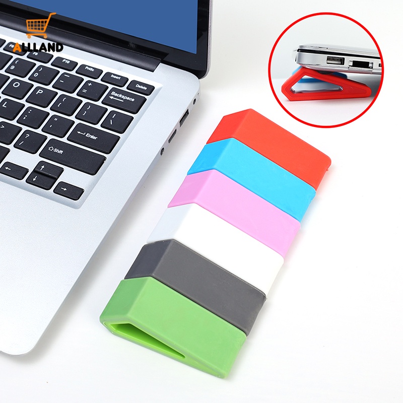 1pc Warna Random ABS Laptop Triangle Heightening Stand/Alas Pendingin Alas Komputer Portabel/Universal Anti-slip Laptop Booster Cushion