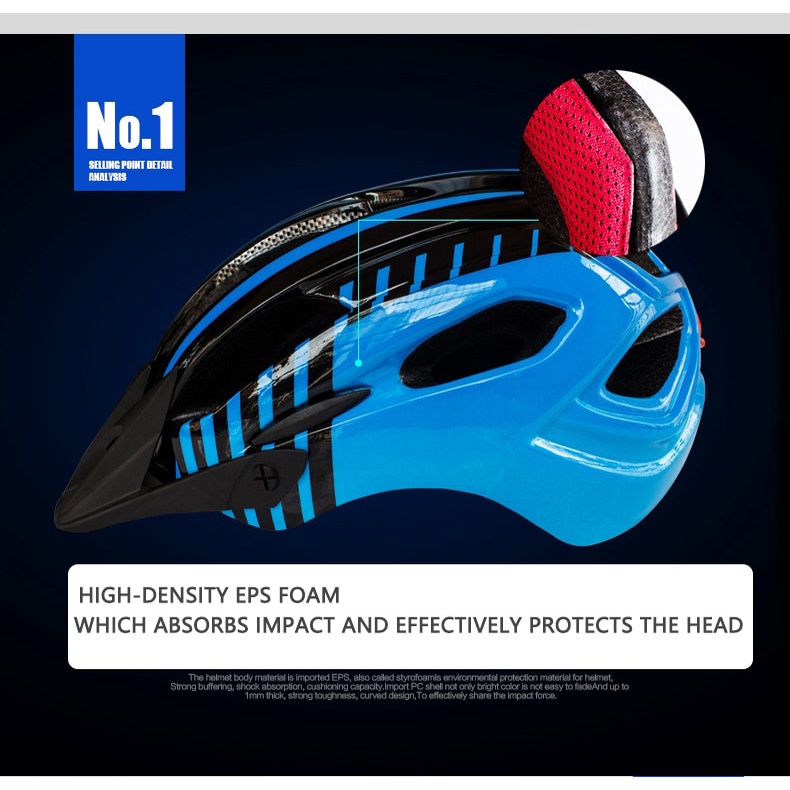 Helm Sepeda EPS Bike Helmet Styrofoam PC with LED - WX-026