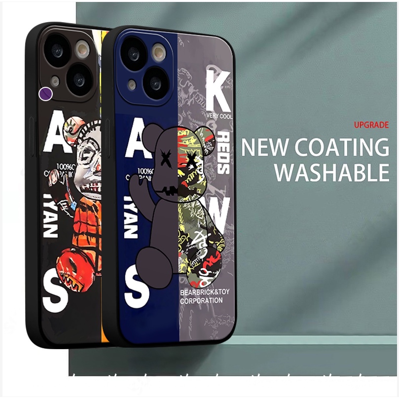 Trendy Brand Violent Bear Kaws Couple Case Infinix Hot 9 20 20s 10s 12i 10Lite 10t 12 11 8 11s Note 8 12 2023 11 12 G96 Hot 9 10 12 11 Play Smart 5 4 6 Plus 12pro Soft Tpu Cover