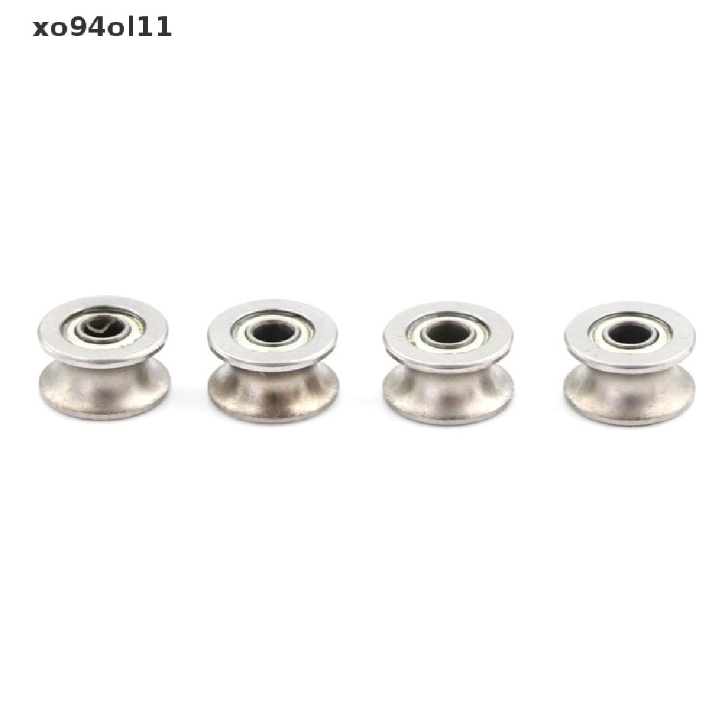 Xo 4PCS 4 * 13 * 7MM 624UU HCS U Groove Guide Pulley Rail Ball Bearings Wheel OL