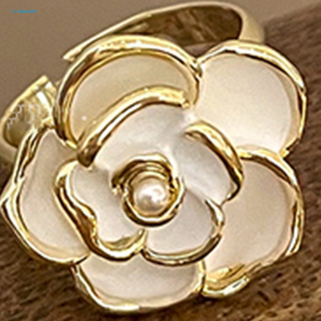 Lilyscent Cincin Jari Telunjuk Ringan Aksesori Perhiasan Dekorasi Bunga Knuckle Ring Electroplating