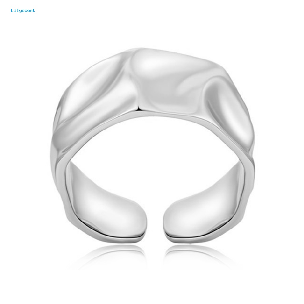 Lilyscent Unfading Knuckle Ring Women Gift Wanita Kreatif Geometris Lebar Cincin Kepribadian