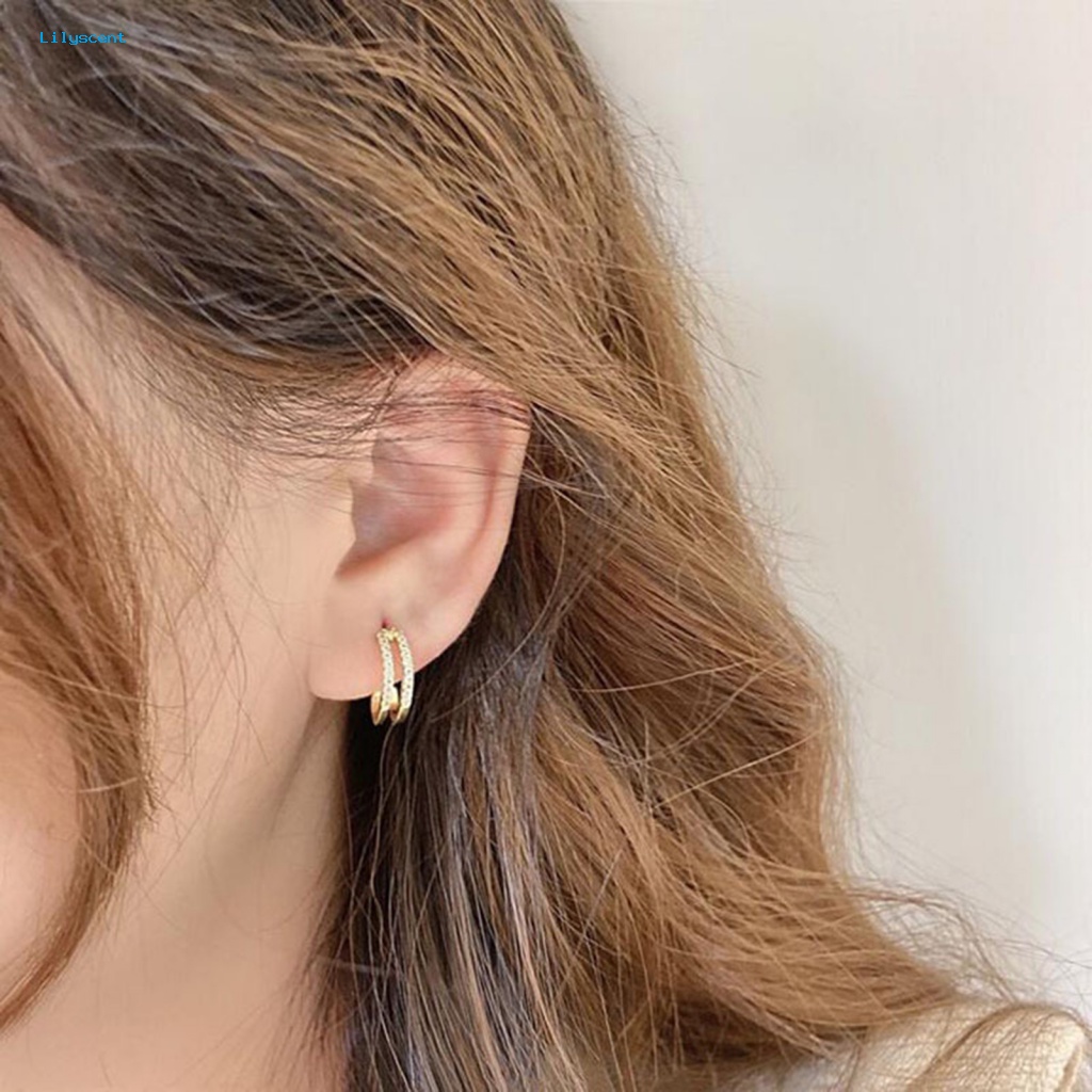 Lilyscent 1pasang Ultra-Ringan Wanita Anting Perhiasan Aksesori Imitasi Imitasi Pearl Stud Earrings Tahan Aus