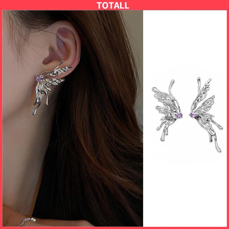 COD Anting Kupu-kupu Desain Zirkon Butterfly Anting Vintage Korea Gaya Untuk Wanita-Totall