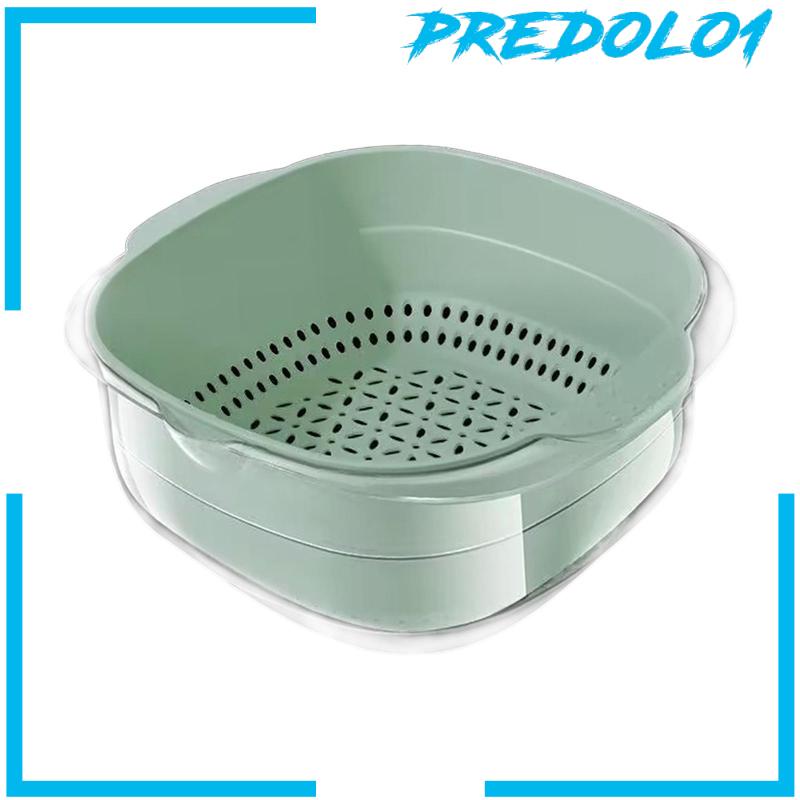 [Predolo1] Double Layer Drain Basket Vegetable Drain Basket Untuk Pencampuran Sayuran Makanan