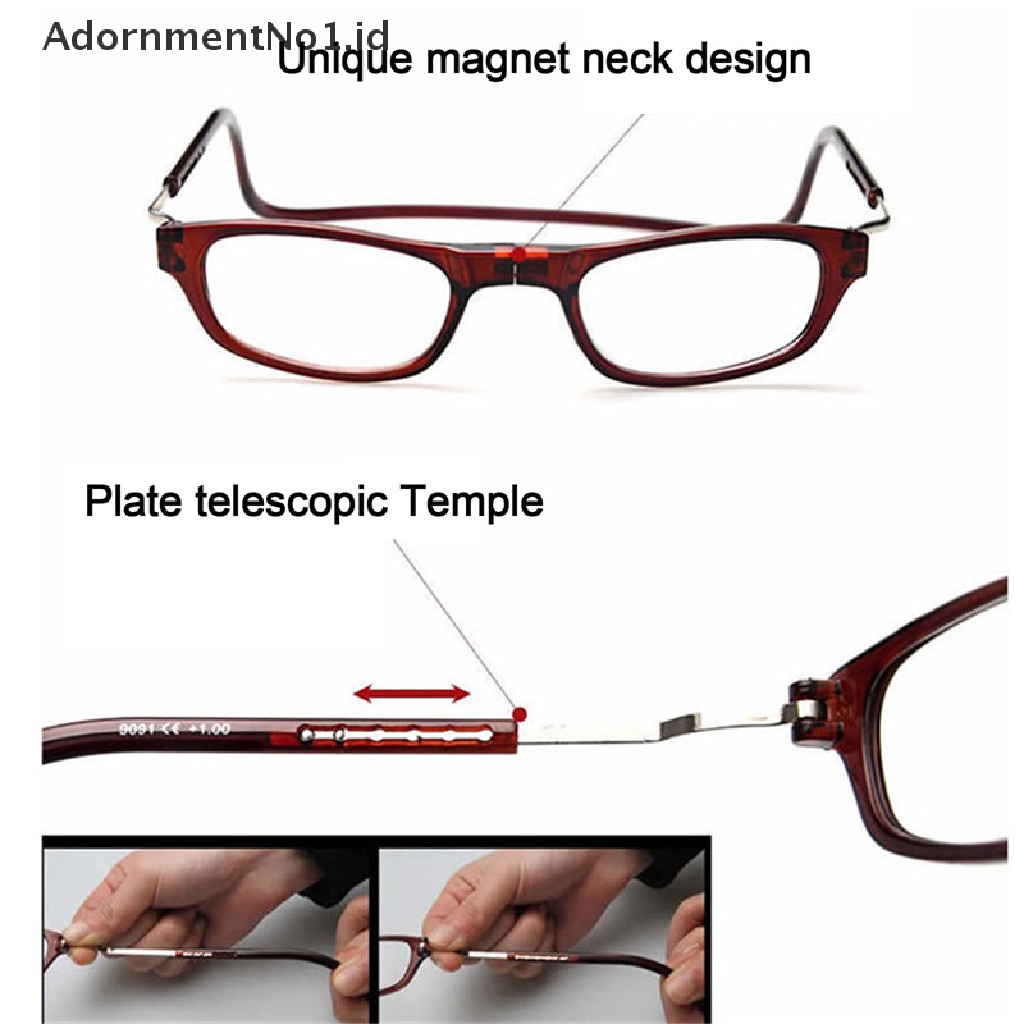 [AdornmentNo1] Kacamata Baca Magnet Gantung Adjustable Eyeglasses Front Click Connect Neck [ID]