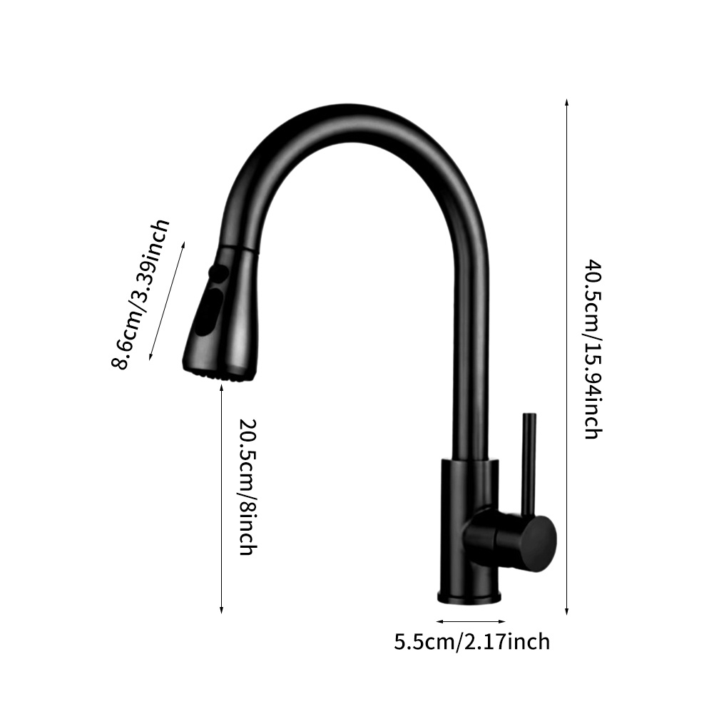 Kran Sink Mixer Tarik Stainless SUS 304 HitamKran Cuci Piring