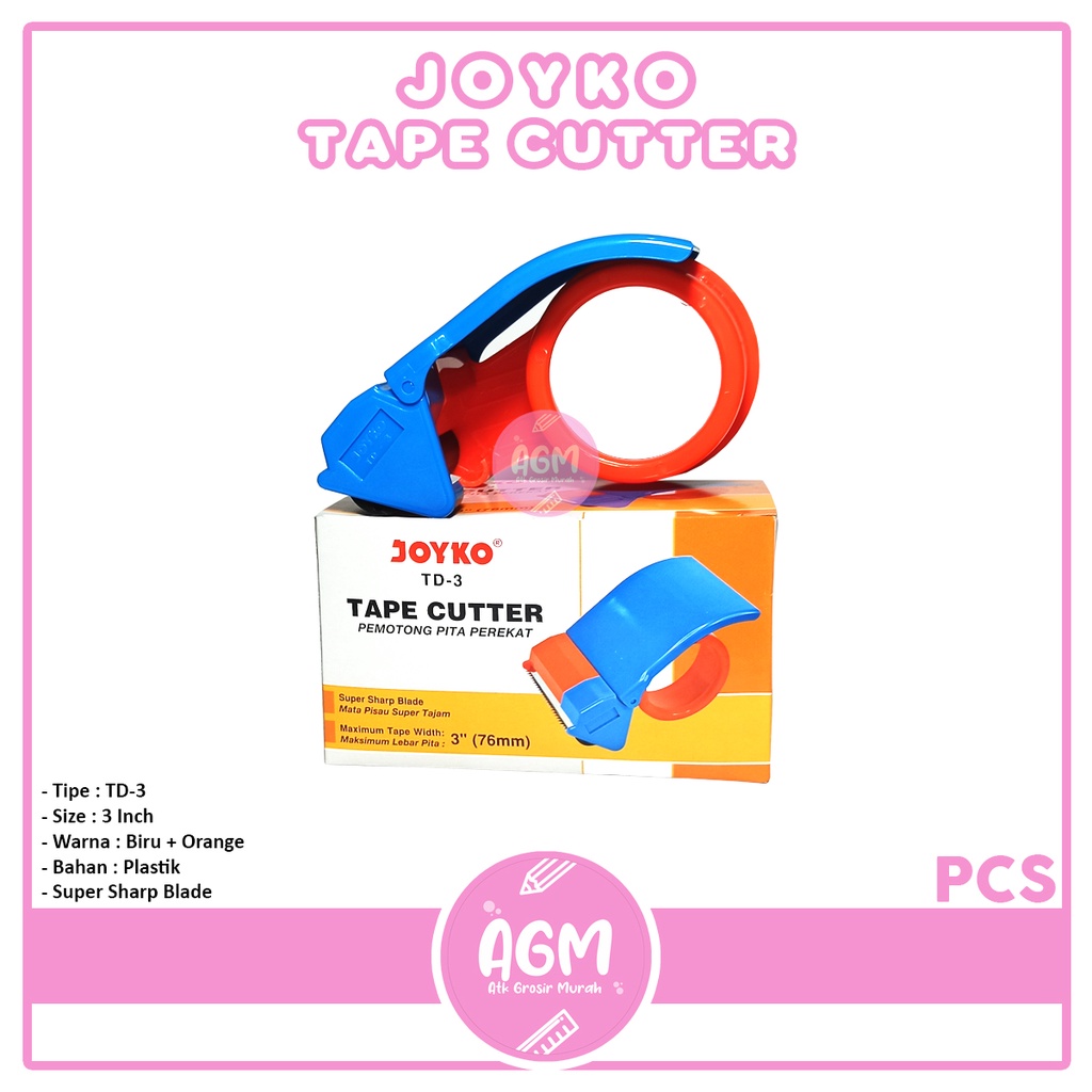 JOYKO - Tape Cutter TD-3 Pemotong Lakban Isolasi 3'Inch - Pcs