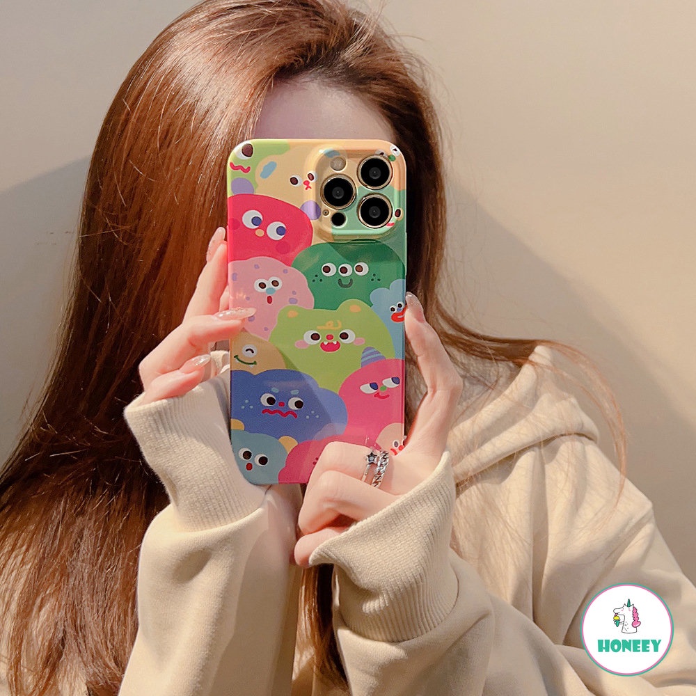 Casing iPhone Kompatibel Untuk Apple14 13 12 11 pro Max Iphone7 8 14 Plus 12 11 pro Monster Kecil Warna-Warni Drop-proof Filing Shell