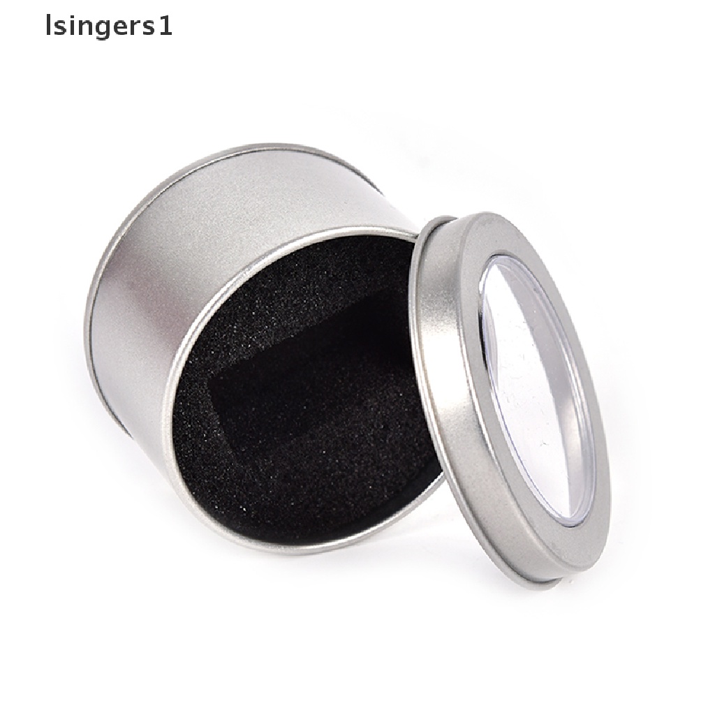 [lsingers1] Perak Bulat Logam Perhiasan Kotak Jam Tangan Etalase Watch Box Holder 6.5 * 4cm Butik