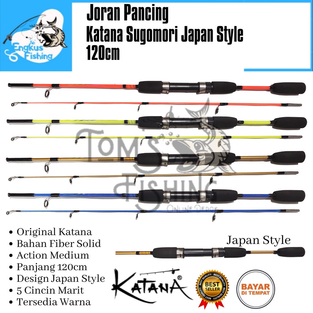 Joran Pancing Katana Sugomori Japan Style 120cm Fiber Solid Murah - Engkus Fishing