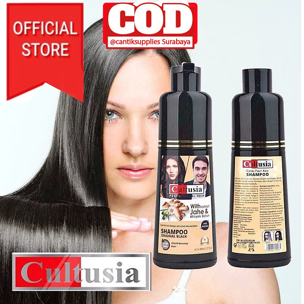SHampo Original Black - Color fast hair Sampoo 160ml - Shampoo Penghilang Uban Cultusia