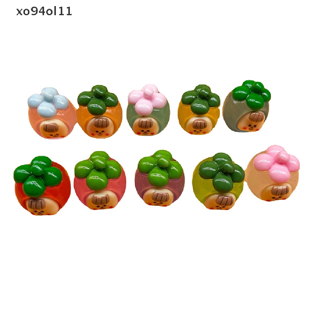 Xo 2Pcs Luminous Manggis Duomei Ornamen Mini Kartun Buah Boneka Mikro Lanskap Dekorasi Rumah Boneka Miniatur Mainan OL