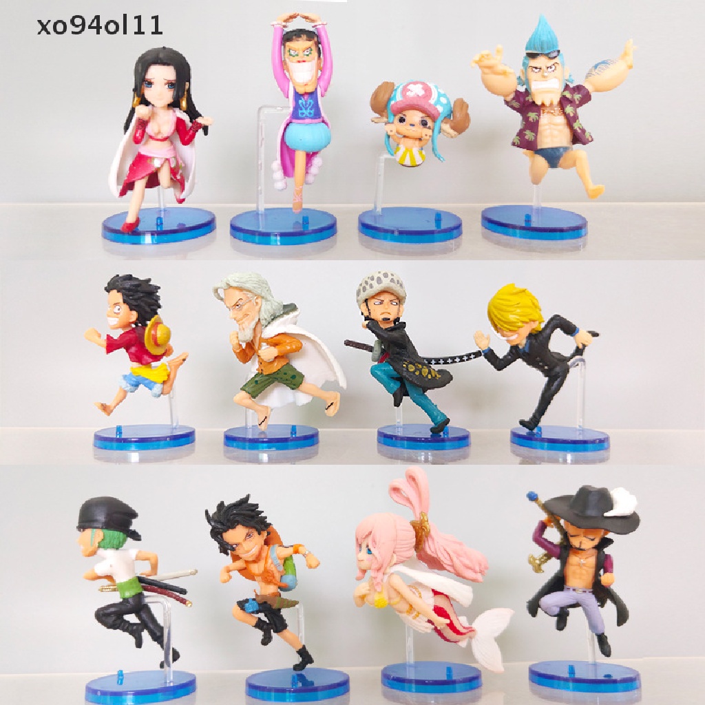 Figura Mini XO ONE PIECE 12pcs/Set 6-8cm Lari Berpose Zoro Sanji Luffy Figurines OL