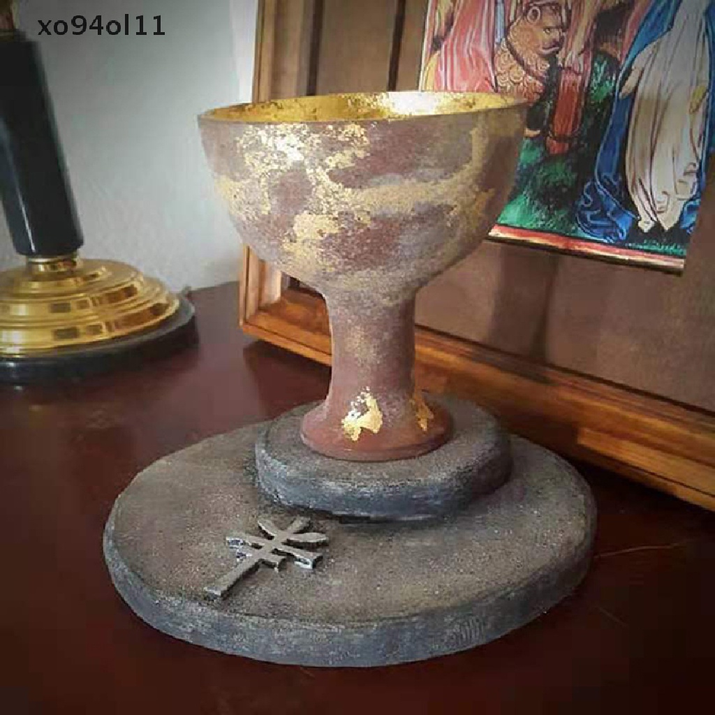 Xo Indiana Jones Holy Grail Cup Decor Kerajinan Resin Untuk Properti Bermain Peran Halloween OL