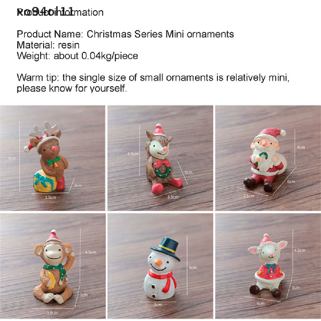 Xo Pohon Natal Elk Mini Hewan Pernak Pernik Dekorasi Kamar Resin Christmas Gift OL