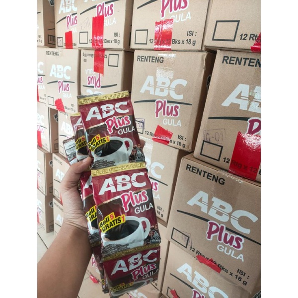 Minuman Kopi ABC Plus Gula RENCENG 18 gr x 10 Sachet