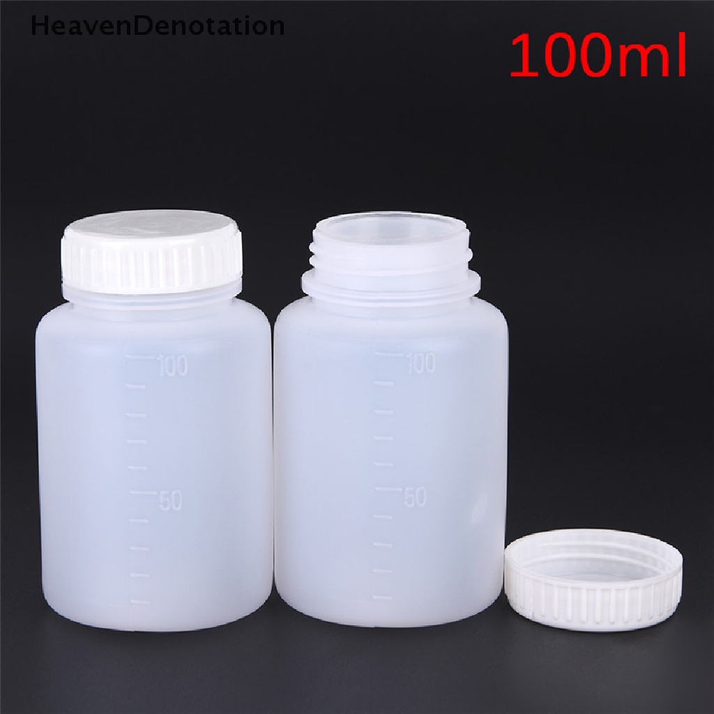 [HeavenDenotation] Botol sample Reagen Penyimpanan Kimia Bentuk Silinder Plastik Bening 100ml HDV