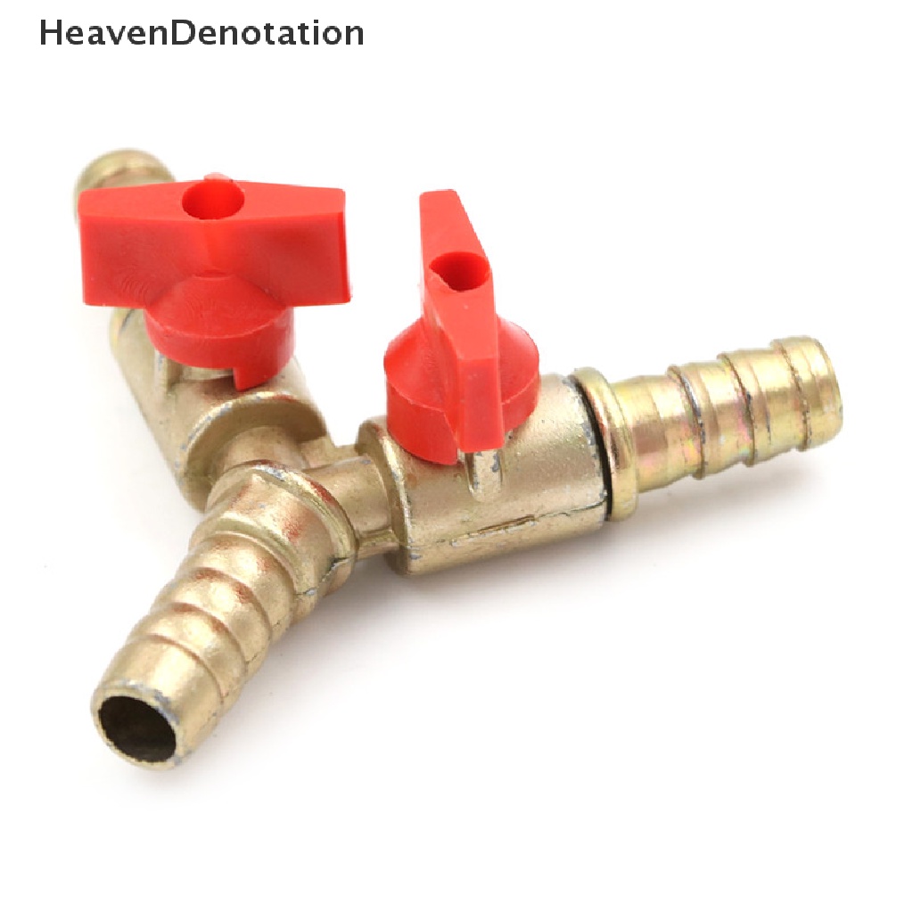 [HeavenDenotation] Ball Valve Y Shut off Kuningan 3arah Tee 3per8 &quot;10mm Barb Fuel Gas Oil/Valve Clamp  Konektor Tee gas Kuningan Tipe Y Pipa gas ball valve switch Kaos 3arah Y Tutup o