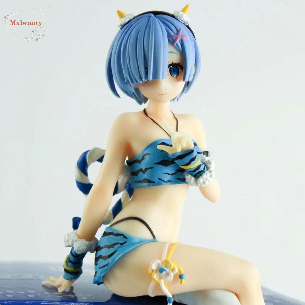 MXBEAUTY Japanese Anime Re Life In A Different World From Zero Girl Action Figure Ram Anime Figure Rem Action Figure Collection Model Rem Toys Gifts 16cm Model Toys Gift Doll Anime Figure Noodle Stopper Figure/Multicolor