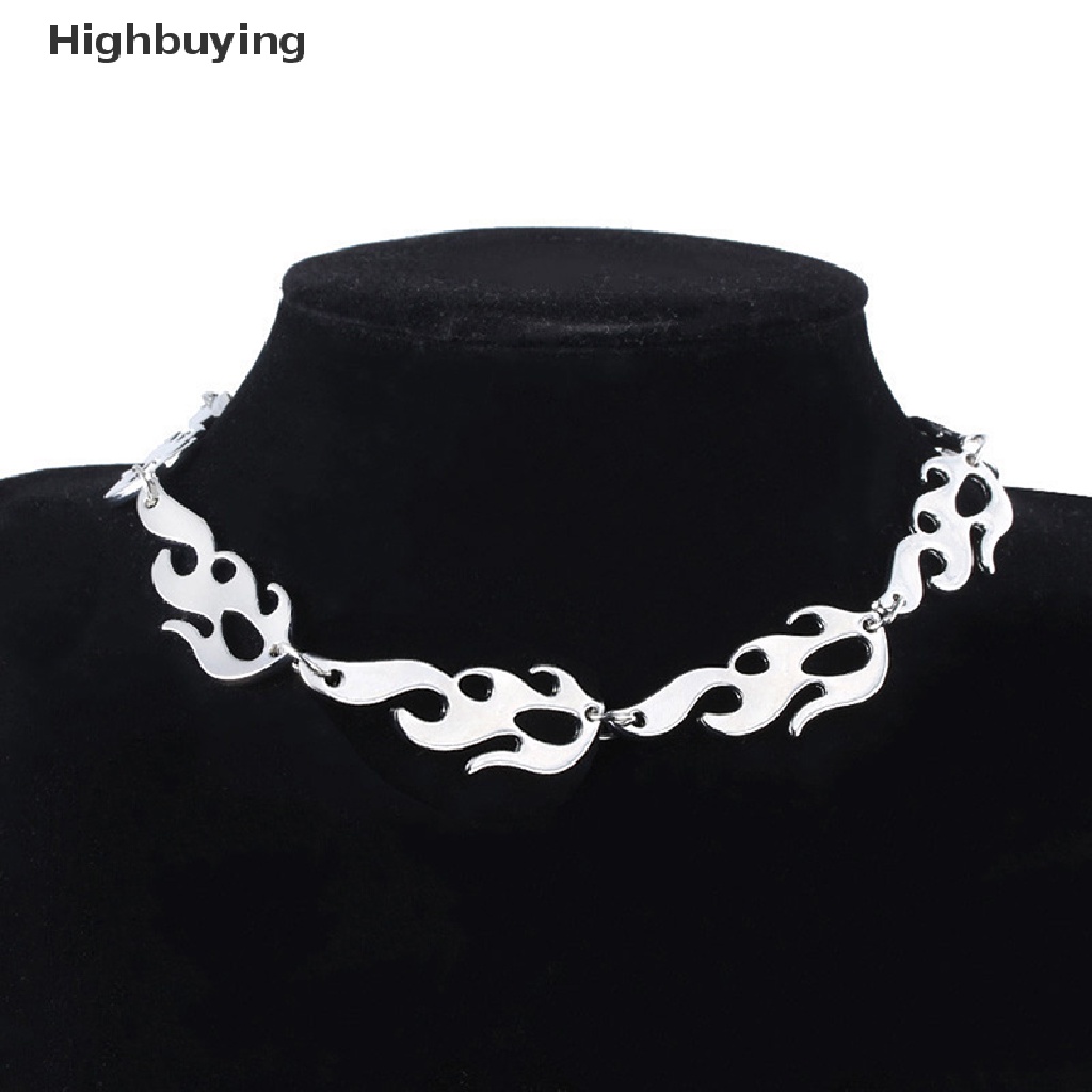 Hbid Punk Flame Kalung Klavikula Hip Hop Rantai Gelang Logam Lady Choker Perhiasan Glory