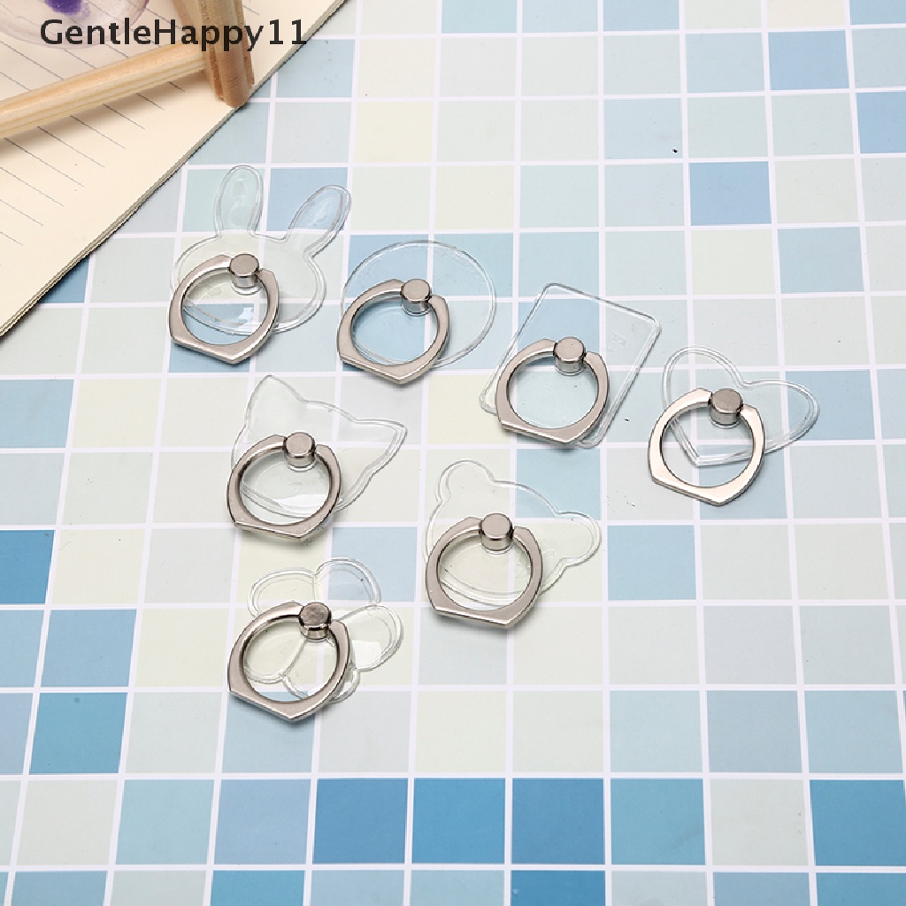 Gentlehappy 1pc Pegangan Jari Ponsel Transparan Lucu rotag ring stand holder Aksesoris id