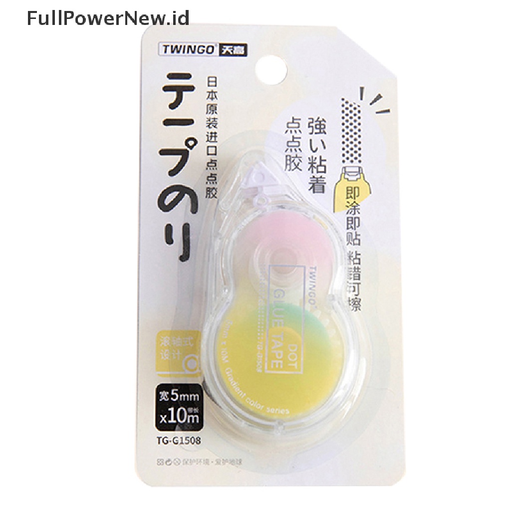 Power 32.8ft Perekat Dua Sisi Dot Glue Tape Dispenser Koreksi Roller Stationer ID