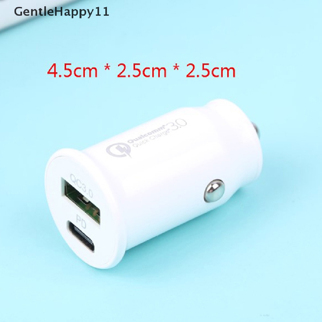 Gentlehappy QC3.0 Charger Mobil Fast Charging Slot Mobil PD 20W USB Type Handphone id